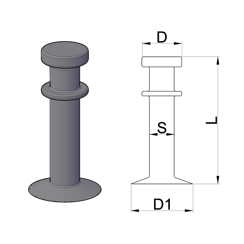 Spherical double head lifting anchor